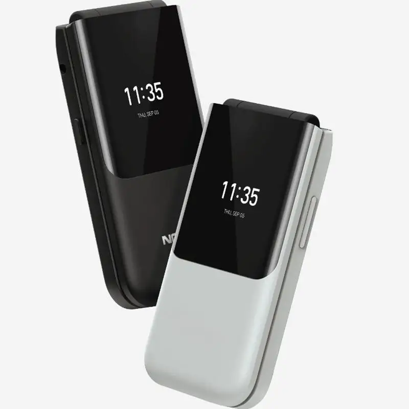 Grey and black Nokia 2720 Flip phones